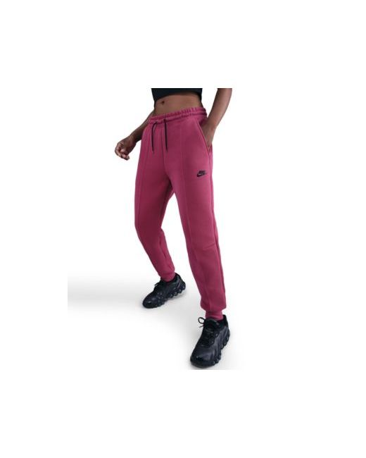 Nike Women's Black Sportswear Tech Fleece Mid-Rise Jogger Pants