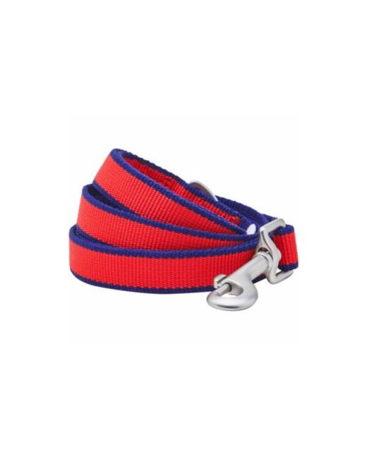 Dogs & Cats & Co.  Red Dogs Cats Co. Two-Tone Contrast Trimmed Dog Leash With Aluminum D-Ring