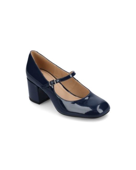 Journee Collection Women's Dark Blue Square Toe Pumps