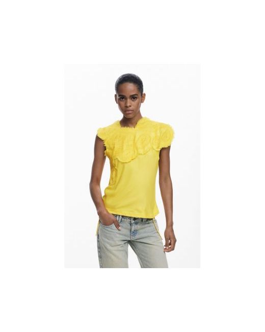 Desigual Embroidered Blouse Da Women Di Colore Giallo