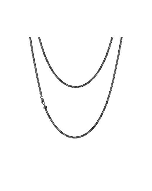 Rhona Sutton Men's Black Plated Stainless Steel Cube Chain Necklace