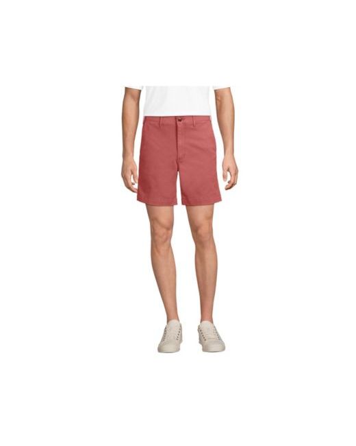 Lands' End Knockabout Comfort Waist Classic Fit Chino Short Da Uomo Di Colore Rosso