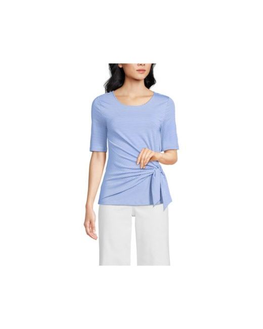 Lands' End Women's  Lightweight Jersey Tie Front Top