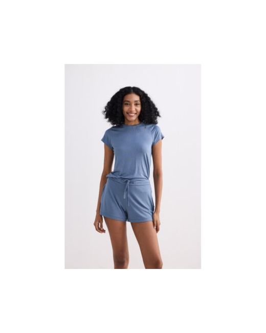 Reistor Essential Short Sleeve Tee Set Da Women Di Colore Blu