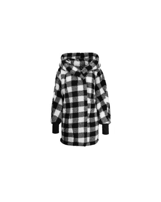 By Jill Martin Women's Black Hooded Sherpa Button Front Lounger Jacket