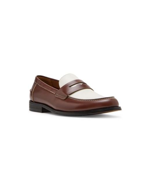 Steve Madden Men's Brown Nicolay Casual Loafer White