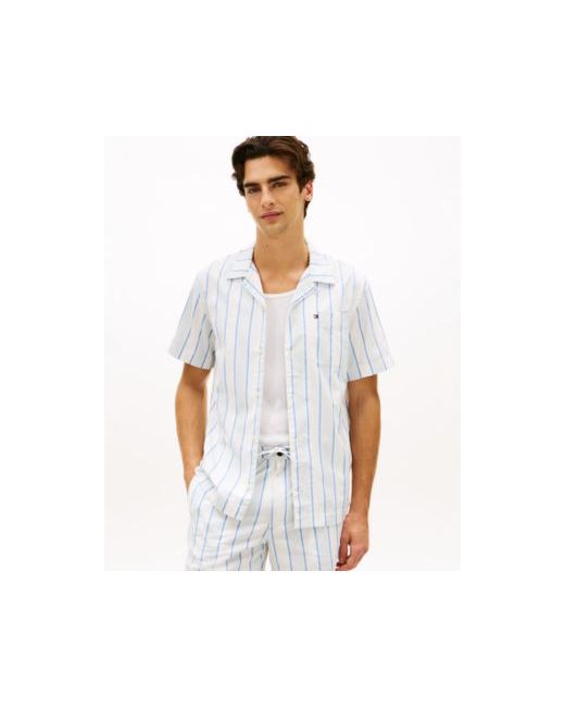 Tommy Hilfiger Men's Blue Stripe Open Structure Shirt