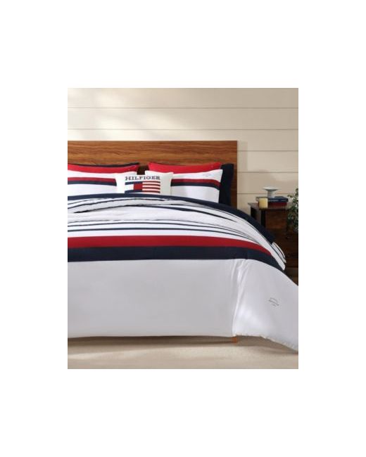 Tommy Hilfiger  Blue Classic Stripe 3-Pc. Comforter Set Red White