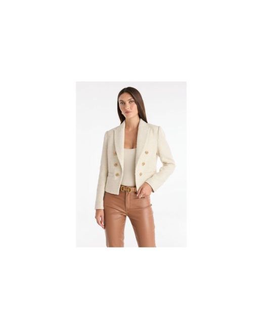 The Noli Shop Gabrielle Double Breasted Blazer Merlot Da Women Di Colore Beige
