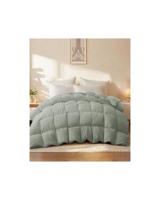Unikome  Green Medium Warmth Goose Feather Down Fiber Comforter