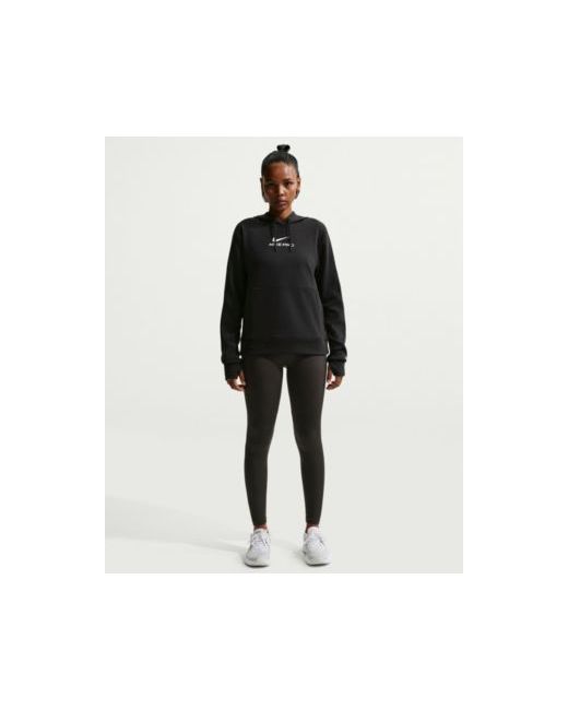 Nike  Black Pro Womens Dri-Fit French Terry Pull-On Hoodie White