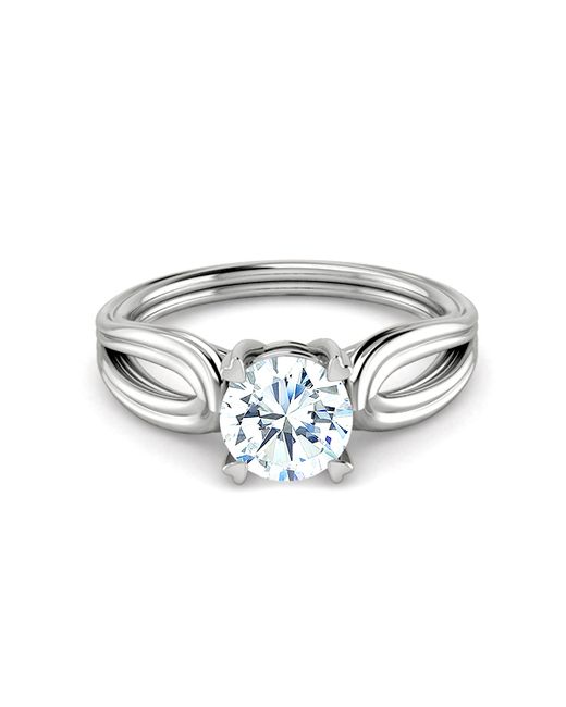 Moh Women's White Engagement Rings 18k Gold And 0.3 Carat Diamond