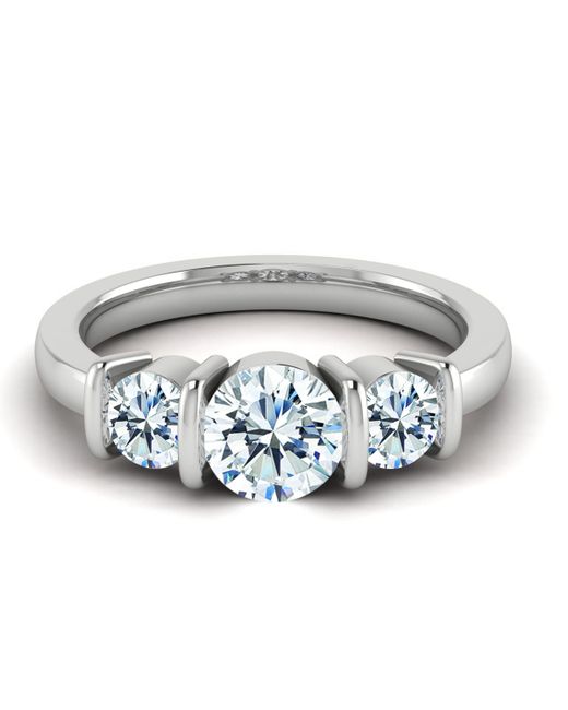 Moh Women's White Engagement Rings 18k Gold And 0.81 Carat Diamond