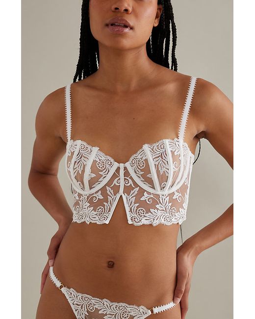 Wild Lovers Nadia Sheer Floral Lace Underwire Bralette in White