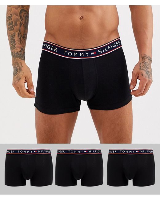 Tommy Hilfiger 3 Pack Contrast Waistband Trunks - Navy