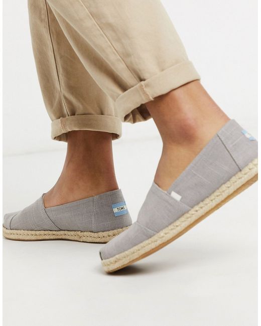 Toms Espadrilles In Linen With Rope Detail