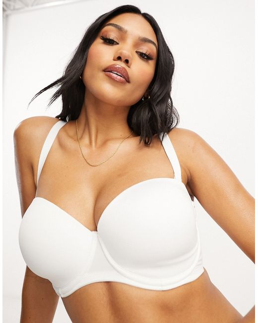 ASOS DESIGN microfiber molded multiway strapless bra with clear