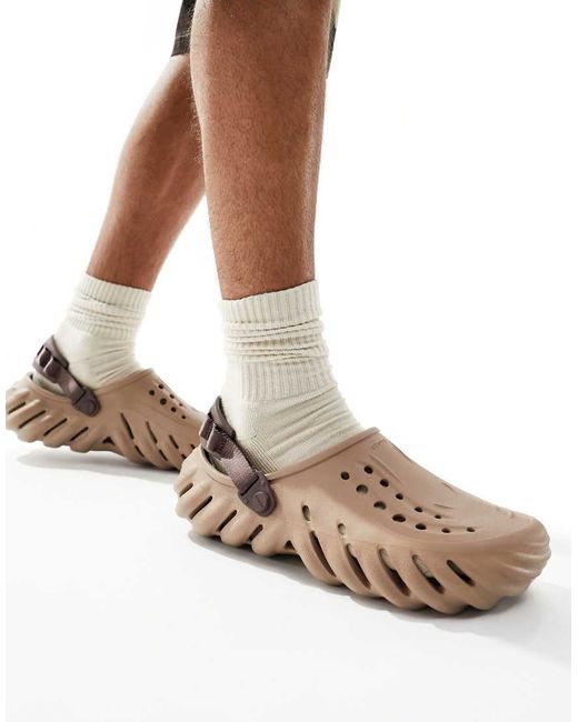 Crocs Women's Green Echo Clogs Latte Brown-