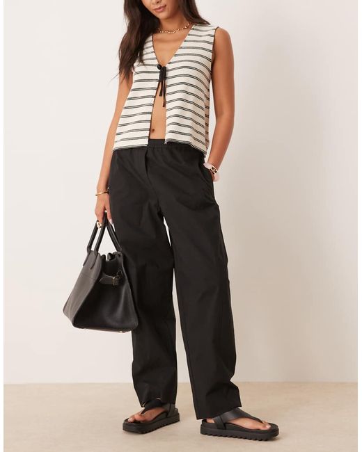 Mango Women's Black Pull On Barrel Leg Trouser