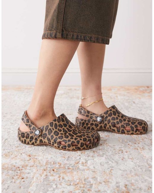 Crocs Women's Brown Classic Clog Leopard Print