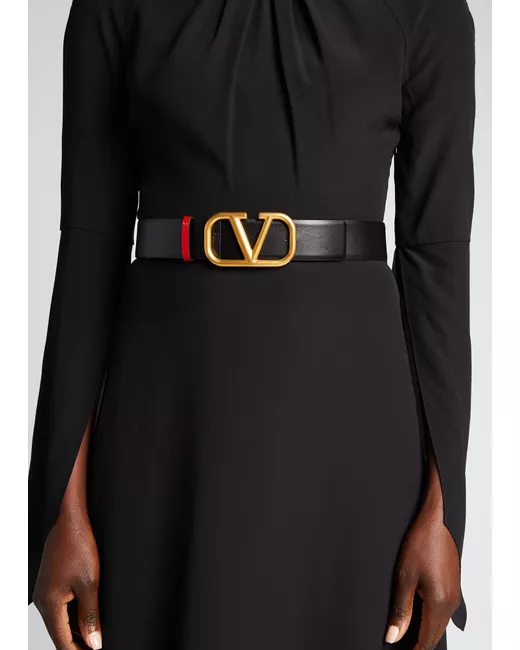 Valentino Garavani Vlogo Leather Waist Belt - Women - Ivory Belts