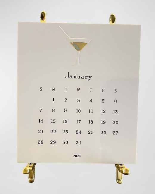 Martin Frampton Martini 2024 Calendar with Gold Easel 다색 Stylemi