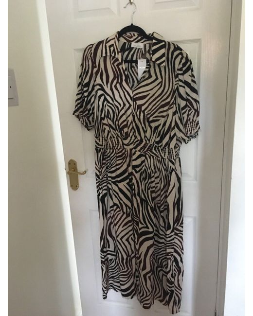 Yours Women's  Clothing London Zebra Print Collar Dress 20