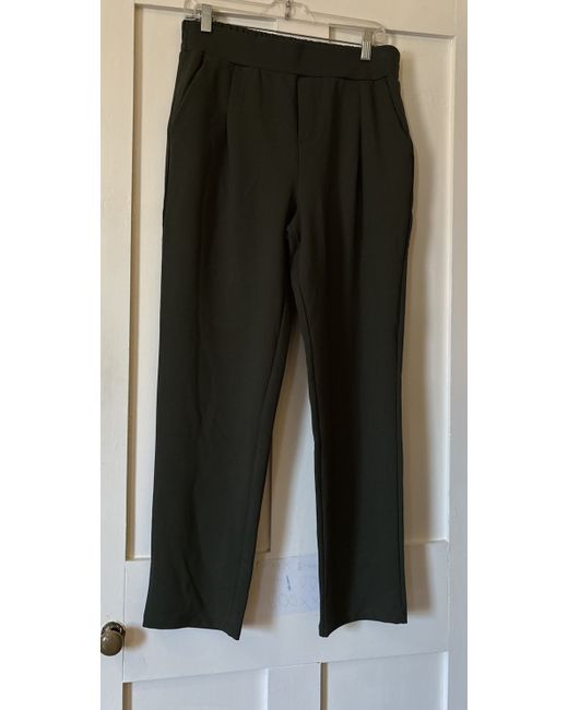 Mango Women's Green New Stretch High Waist Pull On Tapered Trousers W32 L29