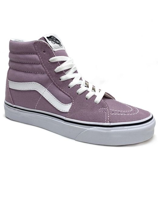 Vans Women's Pink Sk8 Hi Sea Fog True White Trainers