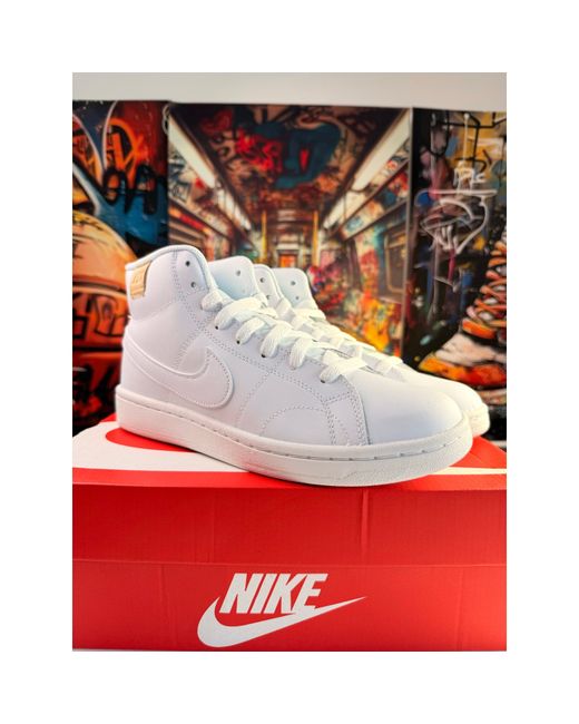 Nike Women's White Court Royale 2 Mid Triple Uk 5.5