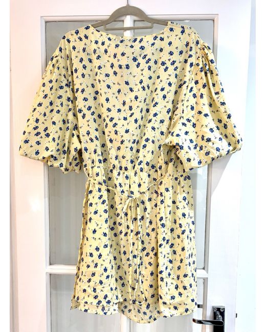 Yours Women's Yellow Limited Collection Wrap Dress 30-32 Summer Lightweight New