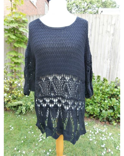 Yours Women's Black Crochet Tunic Or Dress. 14 To 16. New With Tag.