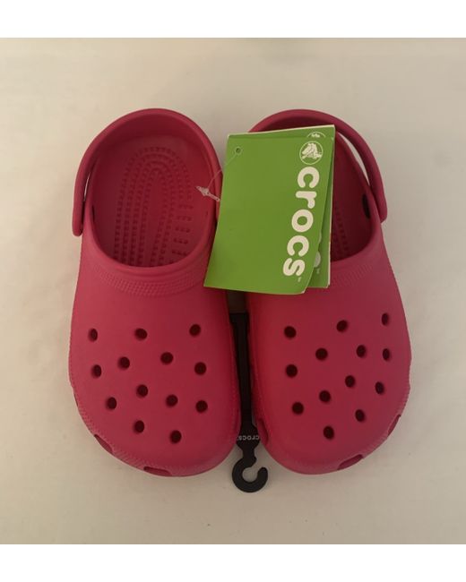Crocs Women's Pink Classic Clog K Candy Roomy Fit M1/W2 Eu 33/34 New