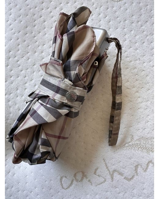 Burberry Authentic Umbrella Check Pattern Folding Compact Da Women