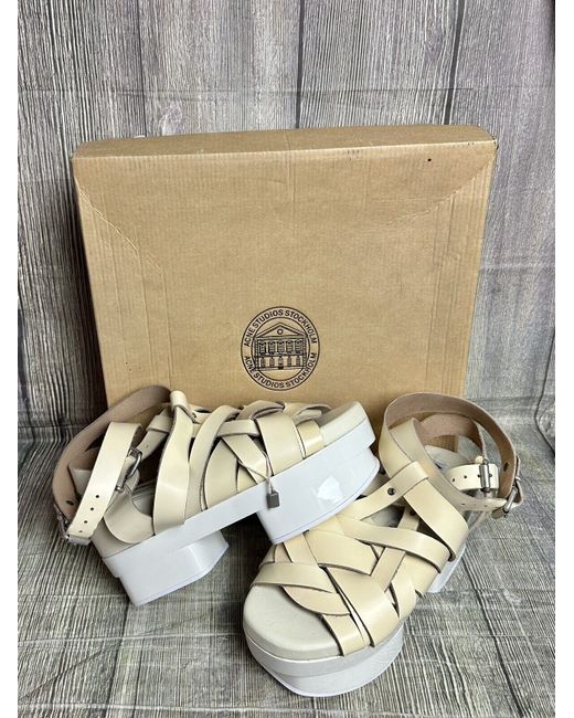 Acne Studios Women's  Studio Tarou Strappy Sandals New Boxed Genuine 450 4uk 37eu Wedge Clog