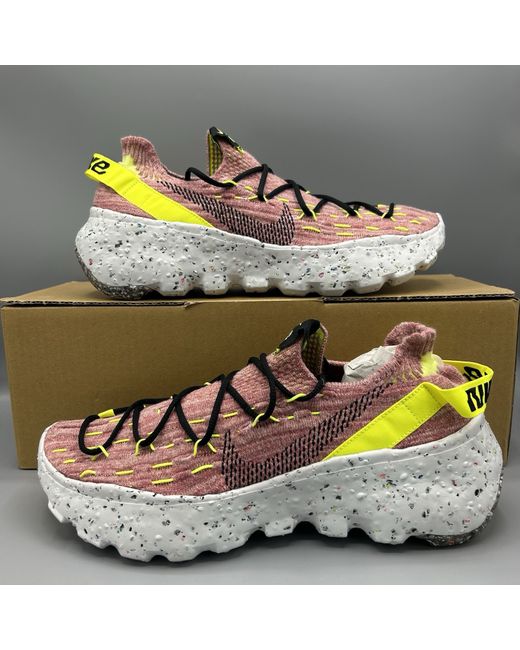 Nike Women's Pink Space Hippie 04 Lemon Venom Black Casual Shoes Trainers Uk 9 Eu 44 New