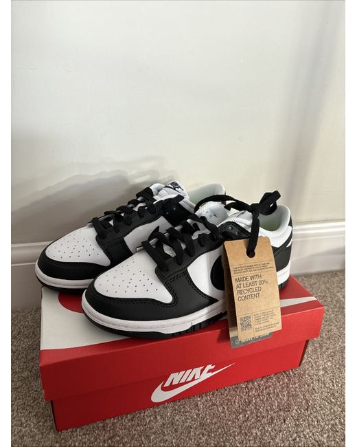 Next Women's White Dunk Low Nature Panda Black And Uk3.5