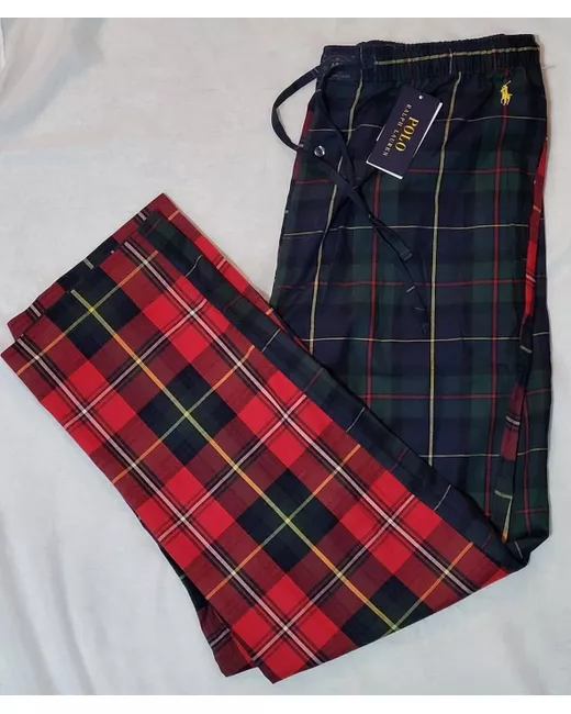 Polo Ralph Lauren Gordon Plaid Tartan Red Pyjama Bottoms Pants Large Bnwt Da Men Di Colore Verde
