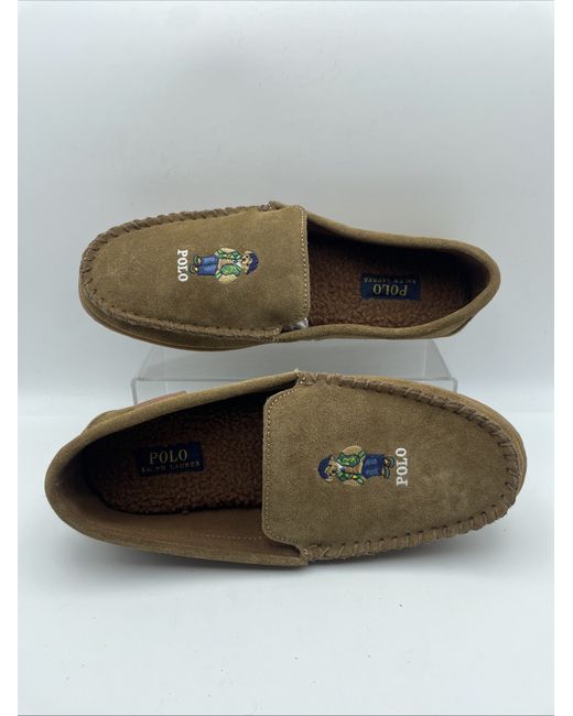 Polo Ralph Lauren Men's  Brenan Bear Slippers Loafers Shoes Uk 8 New