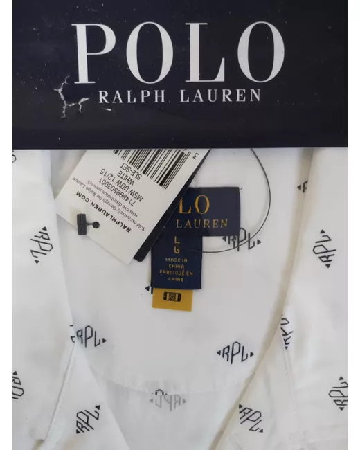 Polo Ralph Lauren Short Sleeve Pyjamas Set L Rrp 115 Da Men Di Colore Bianco