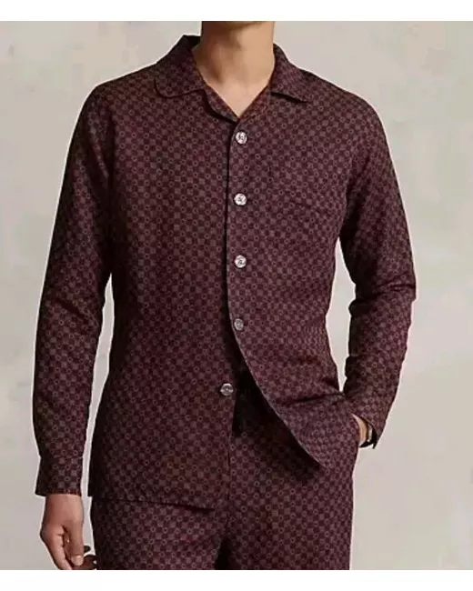 Polo Ralph Lauren Foulard Linen Cotton Pyjamas Top Small Da Men