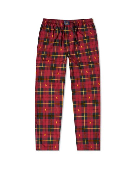 Polo Ralph Lauren Plaid Tartan Black Pyjama Bottoms Pants Xl Designer Bnwt Da Men Di Colore Rosso