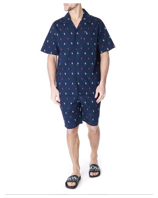 Polo Ralph Lauren Shorts Pyjama Set Navy Mix Medium New Da Men Di Colore Rosso