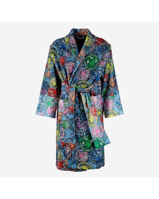 Versace Multicoloured Medusa Dressing Gown Robe Xl Rrp 450 Brand New Box Da Men