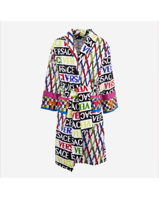 Versace Multicoloured Allover Dressing Gown Robe M Rrp 505 Brand New Box Da Men