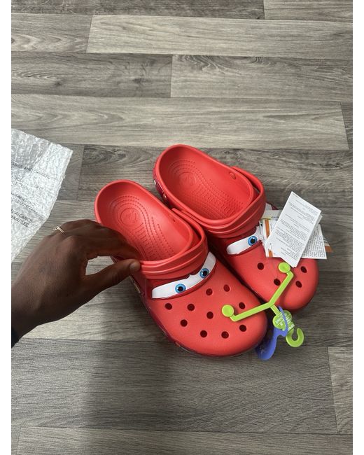 Crocs Men's  Genuine Authentic Lightning Mcqueen Clogs Uk 9 M10/W12 Light Up