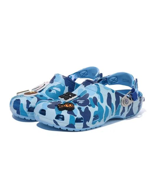 Crocs Men's Blue Bape X Classic Clog Oxygen Uk 8 209627-4tb Fast Dispatch