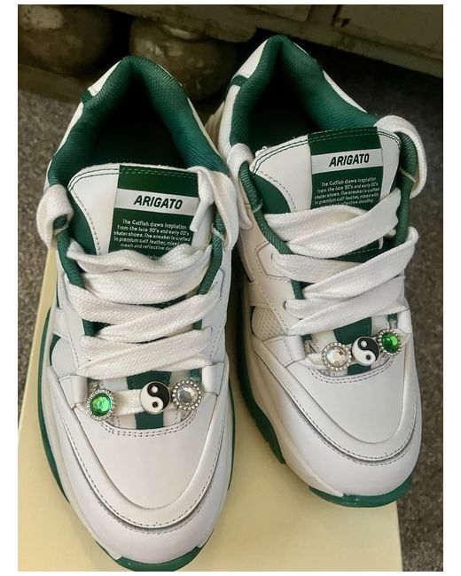 Axel Arigato Women's Green Catfish Lo White/. 5 New Inbox With Laces Never Worn