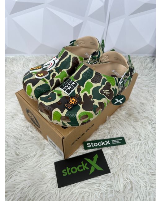 Crocs Men's Green Bape X Classic Clog Uk 9 Same Day Delivery