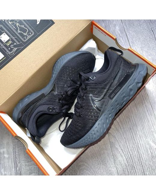 Nike Women's Gray React Infinity Run Flyknit 2 Black Dark Grey Bnib Uk 4.5 Gym